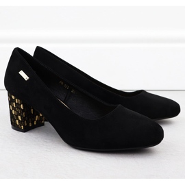 Escarpins à talons hauts en daim noir pour femmes Sergio Leone PB178 le noir 2