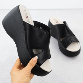 S.Barski Corège en cuir pour femmes sur les coins noirs S. Barski LR51-541 1