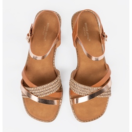 Sandales féminines brunes sur une semelle plate Sergio Leone 1 Sandales féminines brunes sur une semelle plate Sergio Leone 1