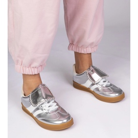 Baskets argentées baskets sportives féminines 1