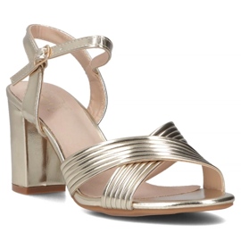 Filippo Sandales en cuir pour femmes sur le Golden Post DS6901 / 25 doré 1