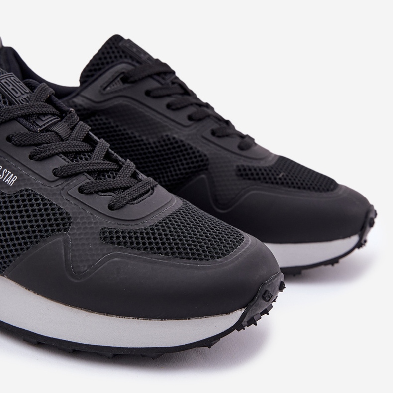 Sneakers masculins sur la plate-forme Big Star RR174361 Plateforme de Polish Black System noir 2
