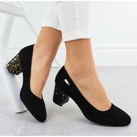 Escarpins à talons hauts en daim noir pour femmes Sergio Leone PB178 le noir 4