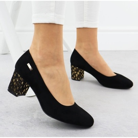Escarpins à talons hauts en daim noir pour femmes Sergio Leone PB178 le noir 5