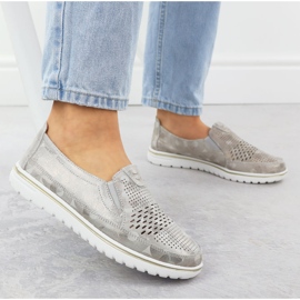 Evento Chaussures en cuir pour femmes Openwork Golden Event 1653 d'or 5