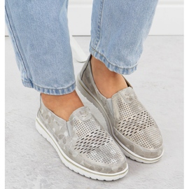 Evento Chaussures en cuir pour femmes Openwork Golden Event 1653 d'or 6