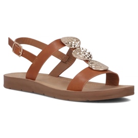 Filippo Sandales en cuir plat pour femmes OBACS DS6885 / 25 marron brun 1