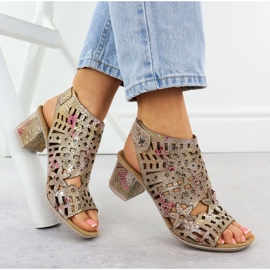 Sandales féminines construites Openwork Rieker 64780-90 multicolore 4
