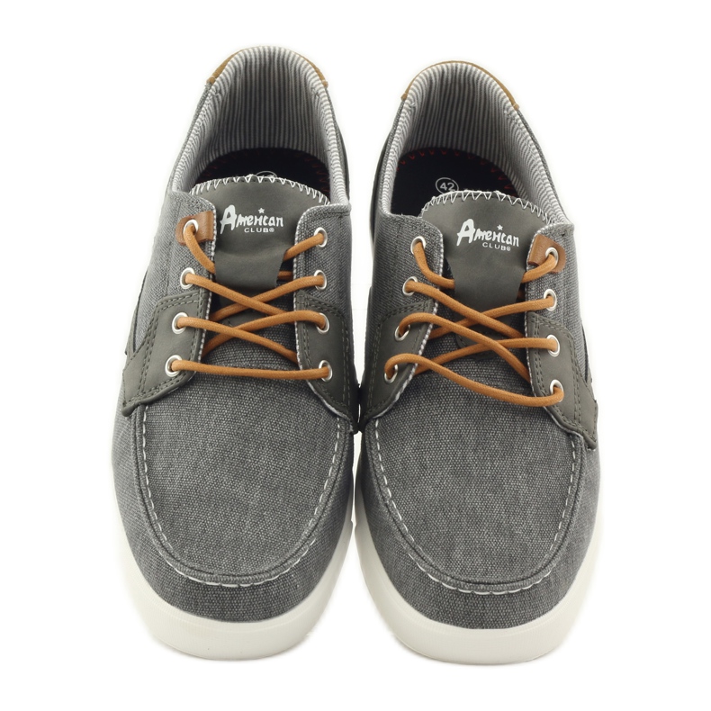 American Club Chaussures mocassins textiles pour hommes American 205081 gris 4 American Club Chaussures mocassins textiles pour hommes American 205081 gris 4