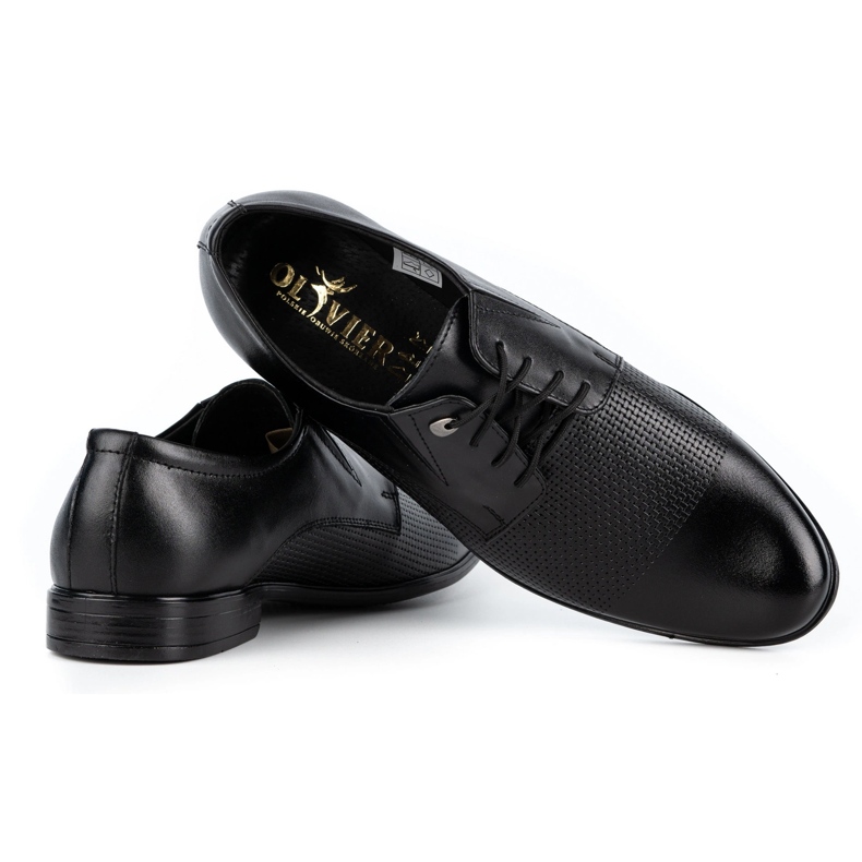 Olivier Chaussures élégantes en cuir pour hommes 302T3 noir 4