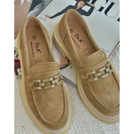 S.Barski Mocassins en daim à talons plats avec un tw101 bronze ou beige 6