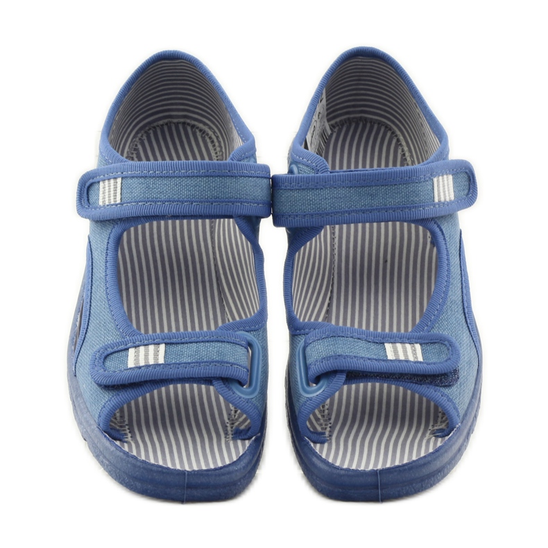 Sandales, chaussons Befado 113y010 bleu 4