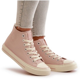 Baskets isolées pour femmes en cuir écologique rose Big Star OO274933 6