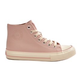 Baskets isolées pour femmes en cuir écologique rose Big Star OO274933 3