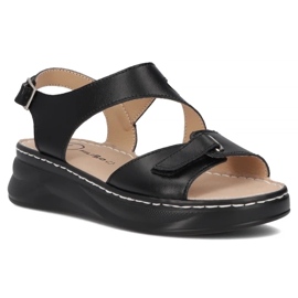 Filippo Sandales en cuir pour femmes pour coins noirs DS7043 / 25 BK le noir 2