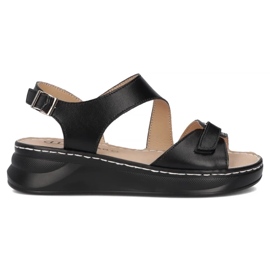 Filippo Sandales en cuir pour femmes pour coins noirs DS7043 / 25 BK le noir 1