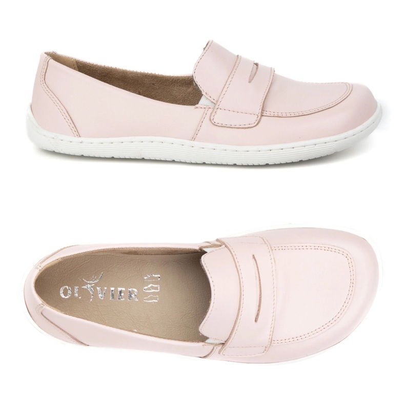 Olivier Barefoot Elegant Women's Minimalist Le cuir Modafers 1280 Powder Pink rose 6