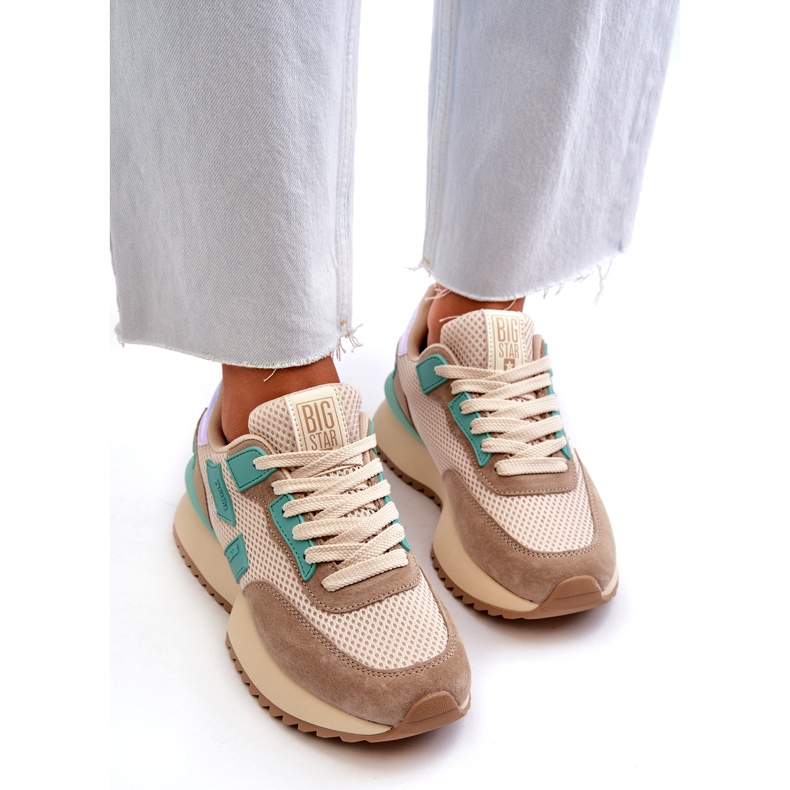 Sneakers sportifs féminins Big Star NN274973 beige 4