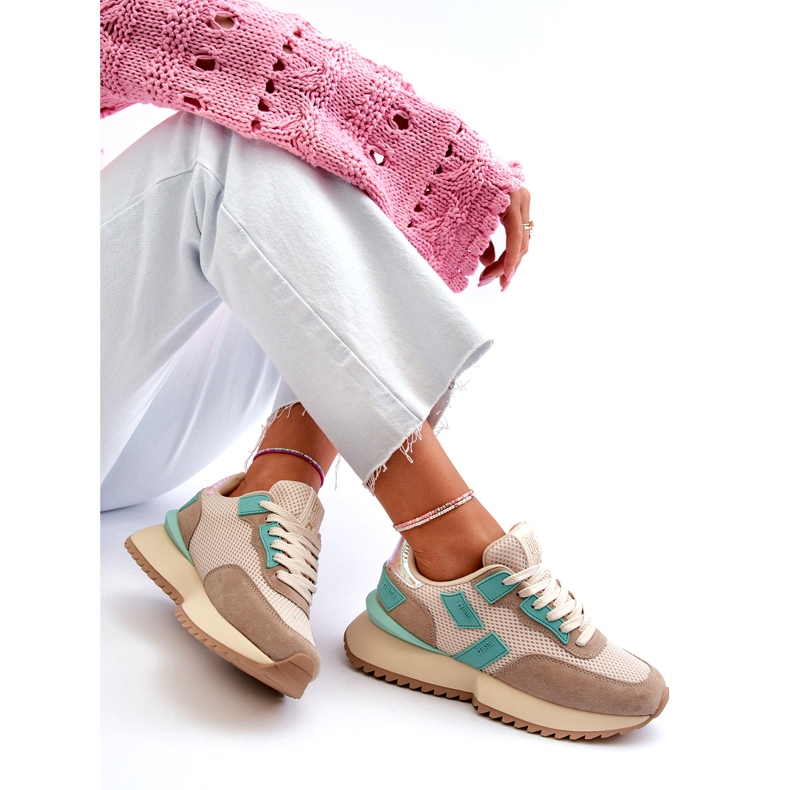 Sneakers sportifs féminins Big Star NN274973 beige 1