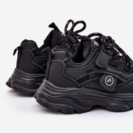 Baskets pour enfants sur la plate-forme noire le noir 2
