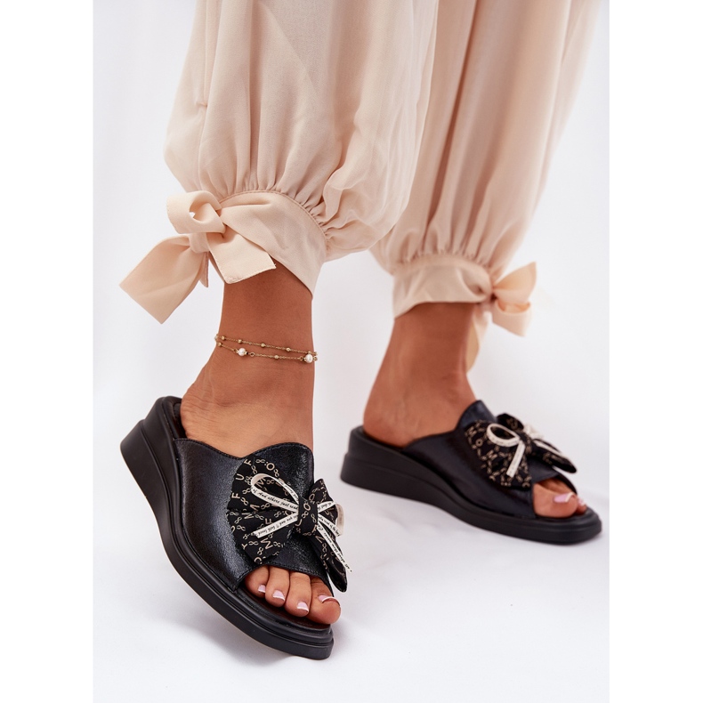 Jezzi Coins féminins en coin avec un noire d'arc le noir 2