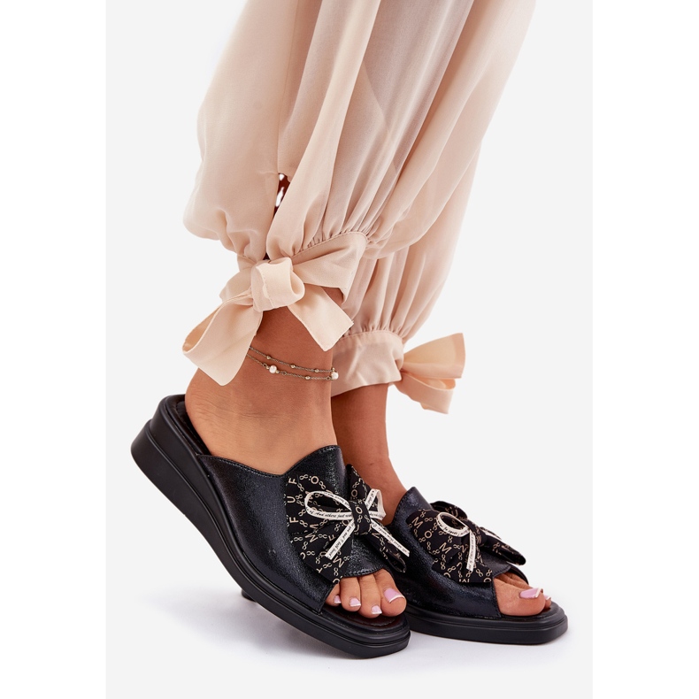 Jezzi Coins féminins en coin avec un noire d'arc le noir 1