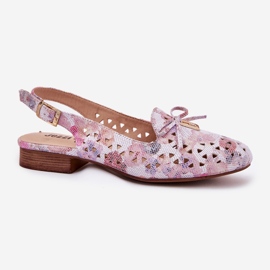 Jezzi Ballerines ouvertes avec un talon multicolore ouvert 5