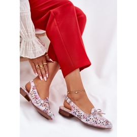 Jezzi Ballerines ouvertes avec un talon multicolore ouvert 6