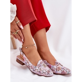 Jezzi Ballerines ouvertes avec un talon multicolore ouvert 7