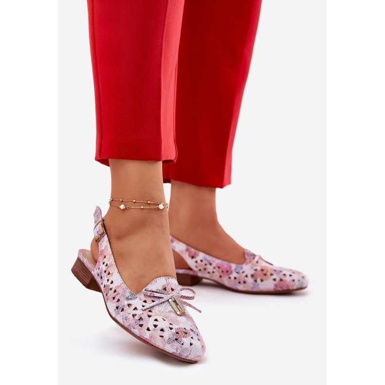 Jezzi Ballerines ouvertes avec un talon multicolore ouvert 2