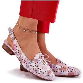 Jezzi Ballerines ouvertes avec un talon multicolore ouvert 9
