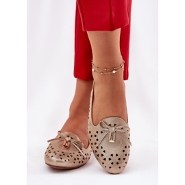 Jezzi Ballerines ouvertes avec un talon d'or ouvert 3