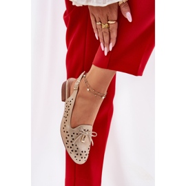 Jezzi Ballerines ouvertes avec un talon d'or ouvert 6