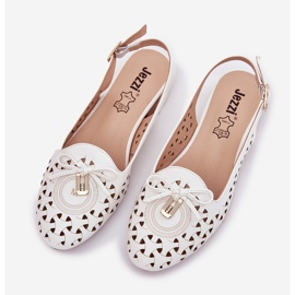 Jezzi Ballerines ouvertes avec un talon blanc ouvert blanche 2