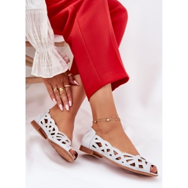 Jezzi Ballerines d'ouverture en argent avec doigts nus 7