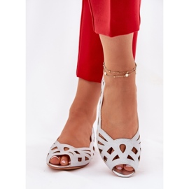 Jezzi Ballerines d'ouverture en argent avec doigts nus 4