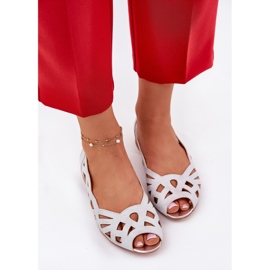 Jezzi Ballerines d'ouverture en argent avec doigts nus 6