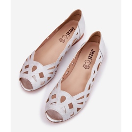 Jezzi Ballerines d'ouverture en argent avec doigts nus 2