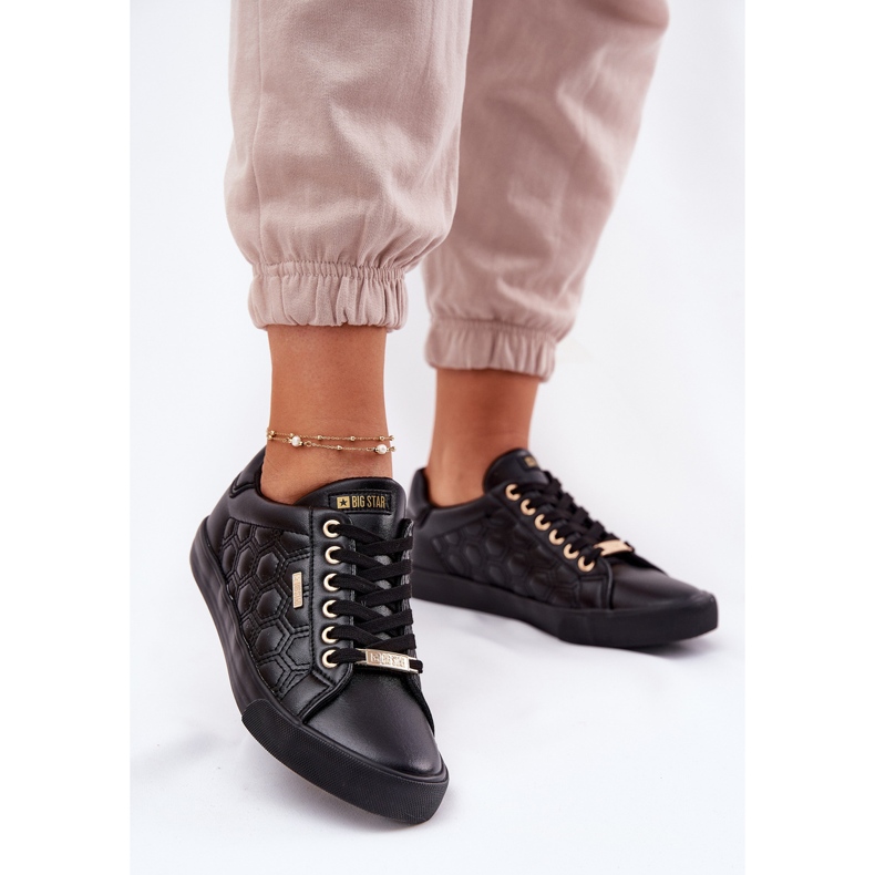 Baskets féminines avec Eco Leather Big Star RR274323 Black noir 2