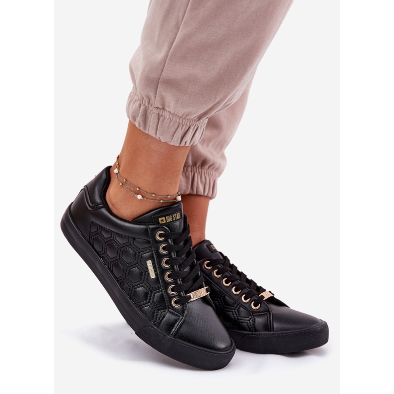 Baskets féminines avec Eco Leather Big Star RR274323 Black le noir 1 Baskets féminines avec Eco Leather Big Star RR274323 Black le noir 1