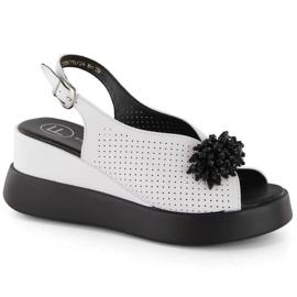 Sandales compensées en cuir avec perles Filippo W PAW529B blanc blanche 7