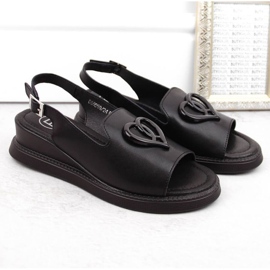 Filippo W PAW534A sandales compensées en cuir, noir le noir 6