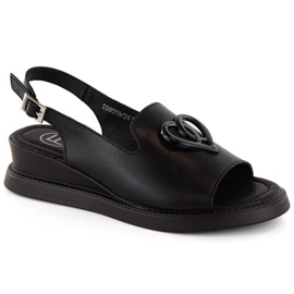 Filippo W PAW534A sandales compensées en cuir, noir le noir 7