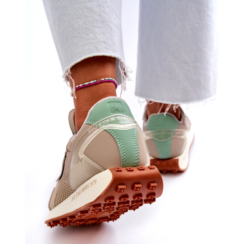 Baskets pour femmes sur le système de mousse à mémoire de forme Big Star Platform NN274681 Beige 4