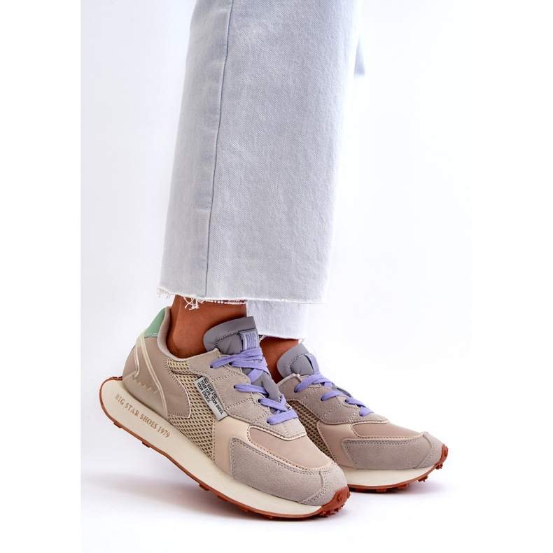 Baskets pour femmes sur le système de mousse à mémoire de forme Big Star Platform NN274681 Beige 2
