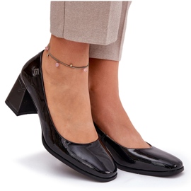 Pumps pour femmes laquées en cuir sur le poteau noir Vinceza 91130 le noir 5