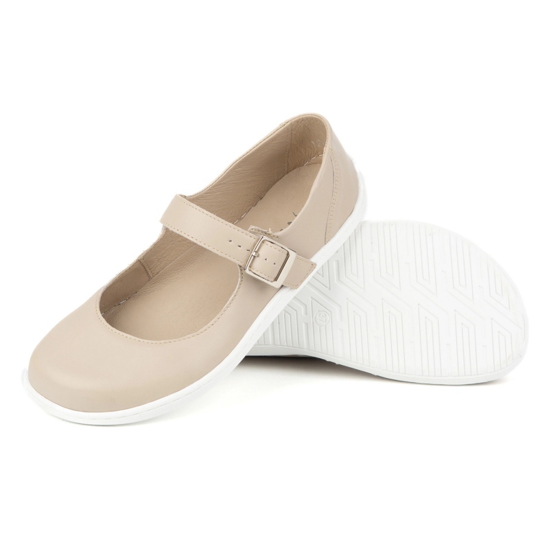 Barefoot Women's Ballerinas Olivier 1286 - Chaussures en cuir avec une boucle pour les stylisations quotidiennes et élégantes beige 1 Barefoot Women's Ballerinas Olivier 1286 - Chaussures en cuir avec une boucle pour les stylisations quotidiennes et élégantes beige 1