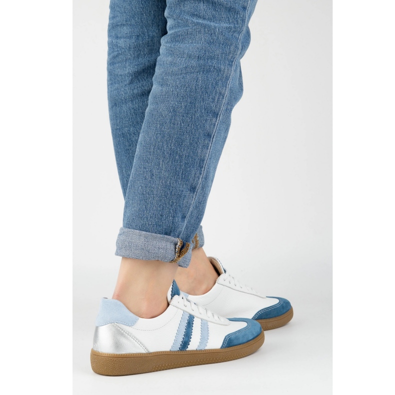 Sneakers en cuir féminin Olivier N1234S2 blanche 1