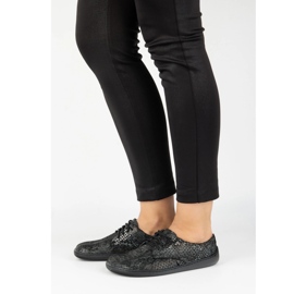 Olivier Femmes aux pieds nus baskets minimalistes 1288pol Black Snake noir 1
