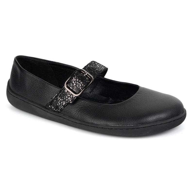 Barefoot Women's Ballerinas Olivier 1770pol En cuir chaussures avec boucle noire 1